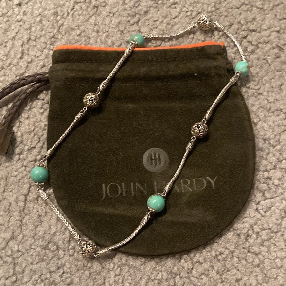 John Hardy Turquoise Sterling Silver and 18k Yellow Gold Jaisalmer Necklace - Picture 7 of 7